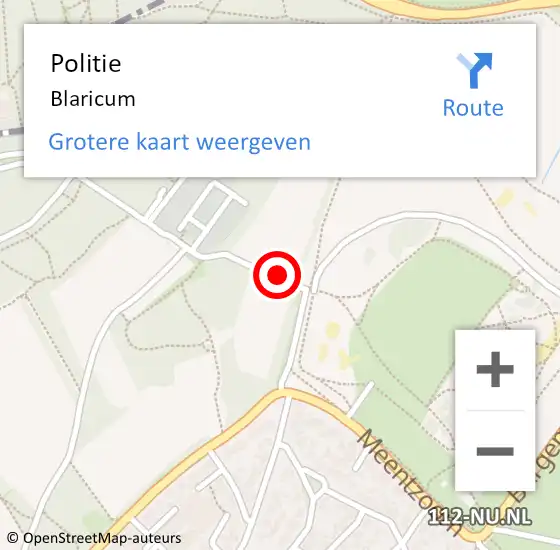 Locatie op kaart van de 112 melding: Politie Blaricum op 6 september 2021 19:28