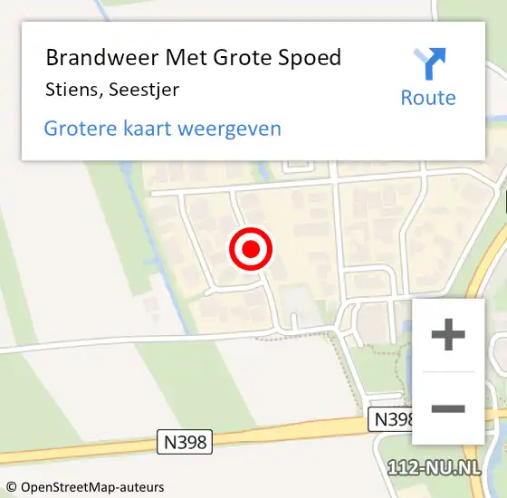 Locatie op kaart van de 112 melding: Brandweer Met Grote Spoed Naar Stiens, Seestjer op 6 september 2021 19:31