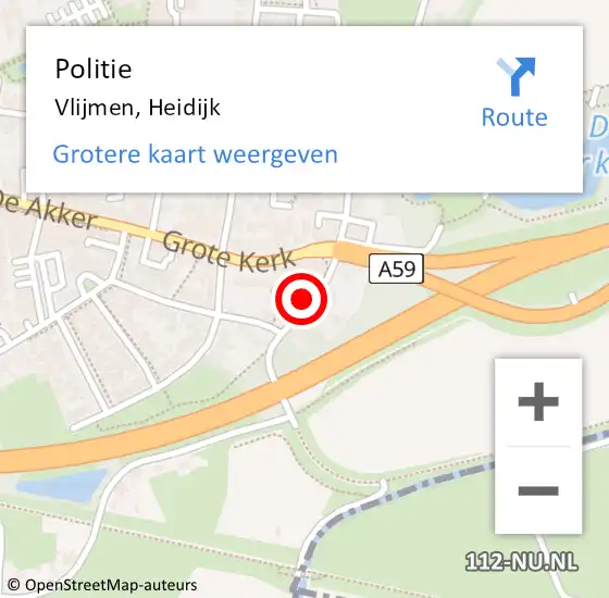 Locatie op kaart van de 112 melding: Politie Vlijmen, Heidijk op 6 september 2021 19:48