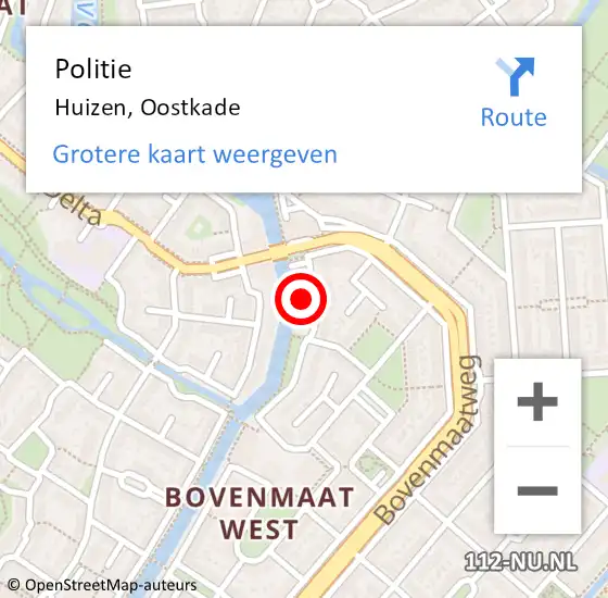 Locatie op kaart van de 112 melding: Politie Huizen, Oostkade op 6 september 2021 19:49