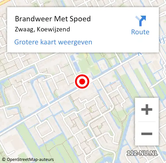 Locatie op kaart van de 112 melding: Brandweer Met Spoed Naar Zwaag, Koewijzend op 6 september 2021 20:11