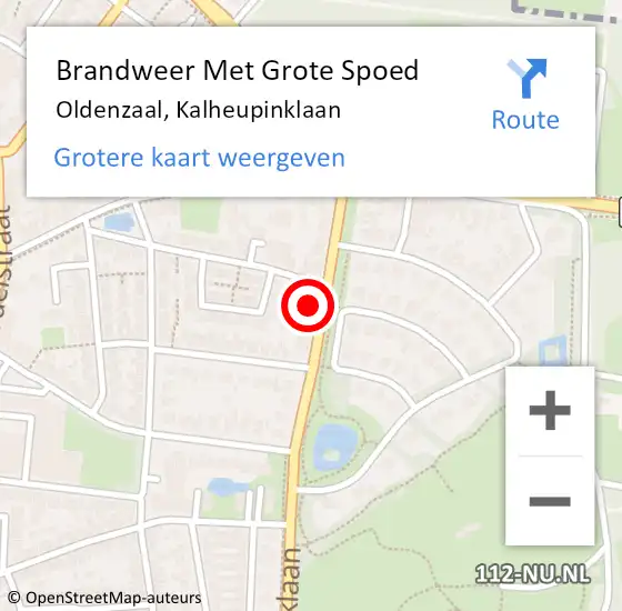 Locatie op kaart van de 112 melding: Brandweer Met Grote Spoed Naar Oldenzaal, Kalheupinklaan op 6 september 2021 20:17