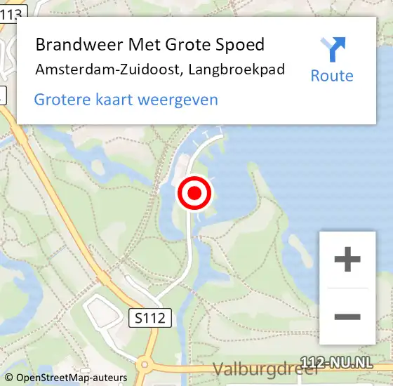 Locatie op kaart van de 112 melding: Brandweer Met Grote Spoed Naar Amsterdam-Zuidoost, Langbroekpad op 6 september 2021 21:28