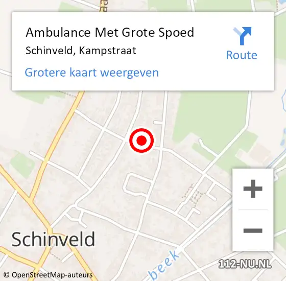 Locatie op kaart van de 112 melding: Ambulance Met Grote Spoed Naar Schinveld, Kampstraat op 22 juni 2014 02:37