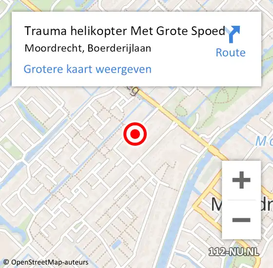 Locatie op kaart van de 112 melding: Trauma helikopter Met Grote Spoed Naar Moordrecht, Boerderijlaan op 6 september 2021 23:54