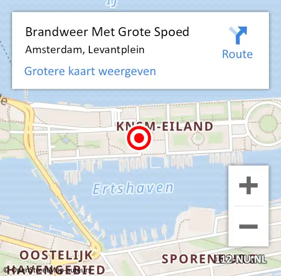 Locatie op kaart van de 112 melding: Brandweer Met Grote Spoed Naar Amsterdam, Levantplein op 7 september 2021 00:34