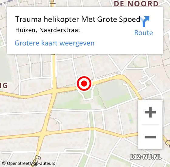 Locatie op kaart van de 112 melding: Trauma helikopter Met Grote Spoed Naar Huizen, Naarderstraat op 7 september 2021 02:00