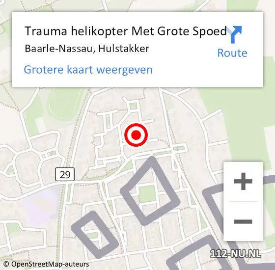 Locatie op kaart van de 112 melding: Trauma helikopter Met Grote Spoed Naar Baarle-Nassau, Hulstakker op 7 september 2021 02:22