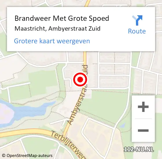 Locatie op kaart van de 112 melding: Brandweer Met Grote Spoed Naar Maastricht, Ambyerstraat Zuid op 7 september 2021 02:57