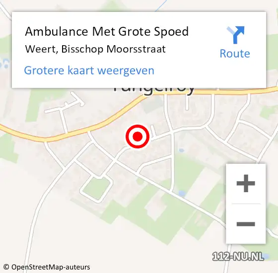 Locatie op kaart van de 112 melding: Ambulance Met Grote Spoed Naar Weert, Bisschop Moorsstraat op 7 september 2021 04:44