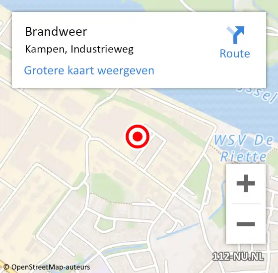 Locatie op kaart van de 112 melding: Brandweer Kampen, Industrieweg op 7 september 2021 06:43