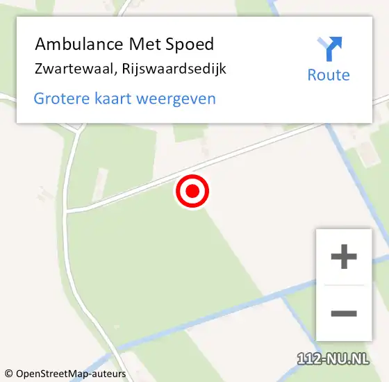 Locatie op kaart van de 112 melding: Ambulance Met Spoed Naar Zwartewaal, Rijswaardsedijk op 7 september 2021 08:52