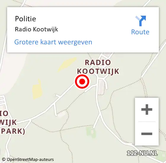 Locatie op kaart van de 112 melding: Politie Radio Kootwijk op 7 september 2021 10:10