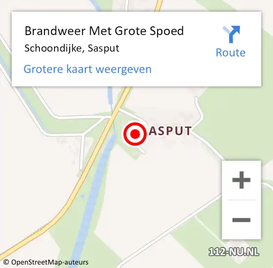 Locatie op kaart van de 112 melding: Brandweer Met Grote Spoed Naar Schoondijke, Sasput op 7 september 2021 10:44