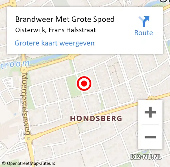 Locatie op kaart van de 112 melding: Brandweer Met Grote Spoed Naar Oisterwijk, Frans Halsstraat op 7 september 2021 11:25