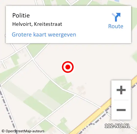 Locatie op kaart van de 112 melding: Politie Helvoirt, Kreitestraat op 7 september 2021 11:48