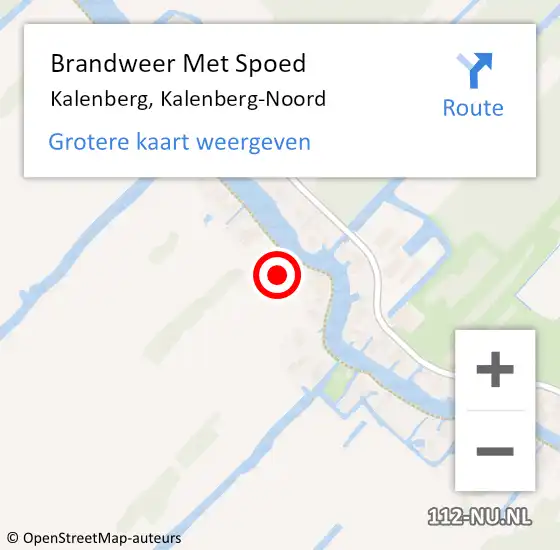 Locatie op kaart van de 112 melding: Brandweer Met Spoed Naar Kalenberg, Kalenberg-Noord op 7 september 2021 11:52