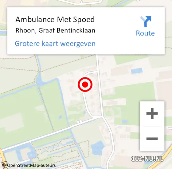 Locatie op kaart van de 112 melding: Ambulance Met Spoed Naar Rhoon, Graaf Bentincklaan op 7 september 2021 12:19