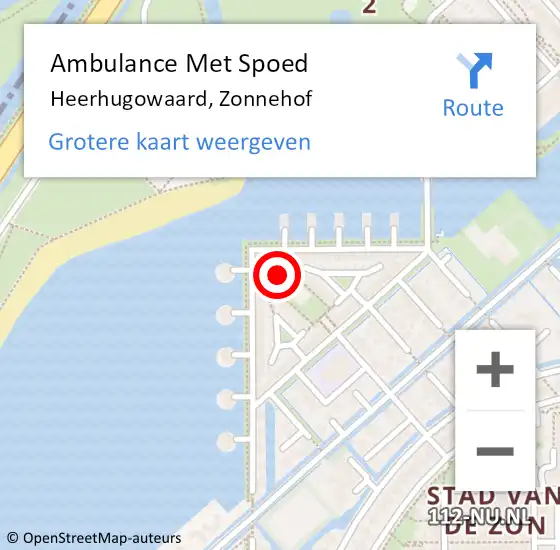 Locatie op kaart van de 112 melding: Ambulance Met Spoed Naar Heerhugowaard, Zonnehof op 7 september 2021 12:25