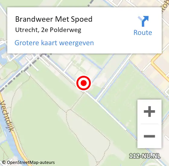 Locatie op kaart van de 112 melding: Brandweer Met Spoed Naar Utrecht, 2e Polderweg op 7 september 2021 13:03