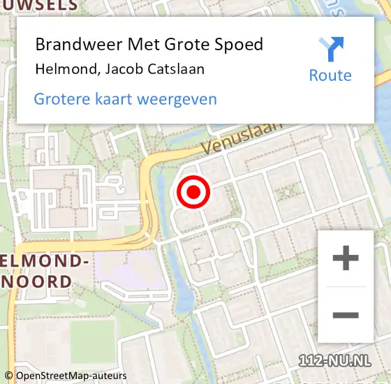 Locatie op kaart van de 112 melding: Brandweer Met Grote Spoed Naar Helmond, Jacob Catslaan op 7 september 2021 13:49