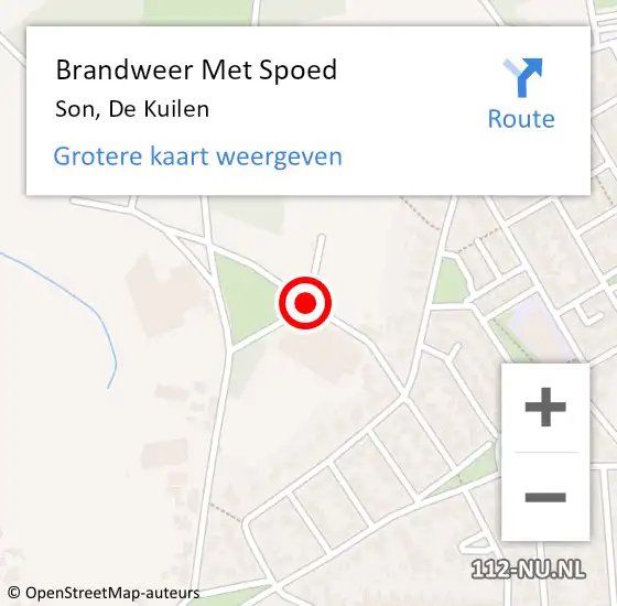 Locatie op kaart van de 112 melding: Brandweer Met Spoed Naar Son, De Kuilen op 22 juni 2014 05:16