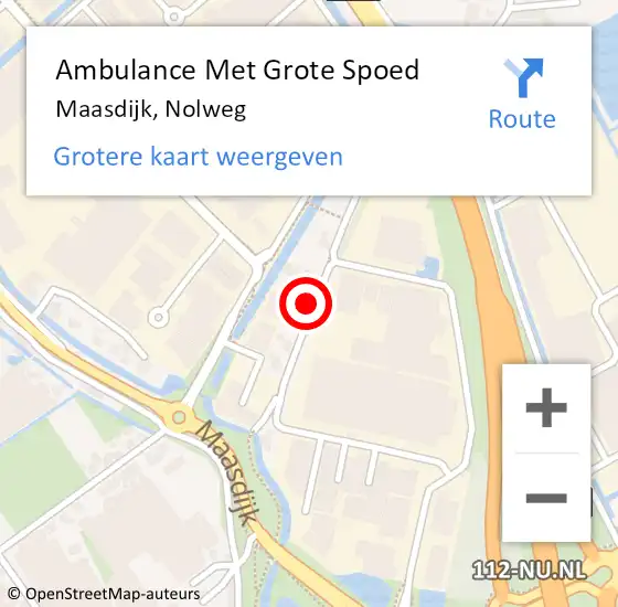 Locatie op kaart van de 112 melding: Ambulance Met Grote Spoed Naar Maasdijk, Nolweg op 7 september 2021 13:55