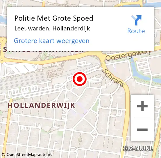 Locatie op kaart van de 112 melding: Politie Met Grote Spoed Naar Leeuwarden, Hollanderdijk op 7 september 2021 14:10