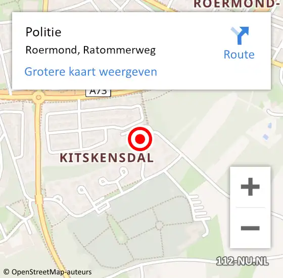 Locatie op kaart van de 112 melding: Politie Roermond, Ratommerweg op 7 september 2021 14:21