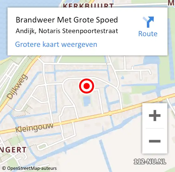 Locatie op kaart van de 112 melding: Brandweer Met Grote Spoed Naar Andijk, Notaris Steenpoortestraat op 22 juni 2014 05:29