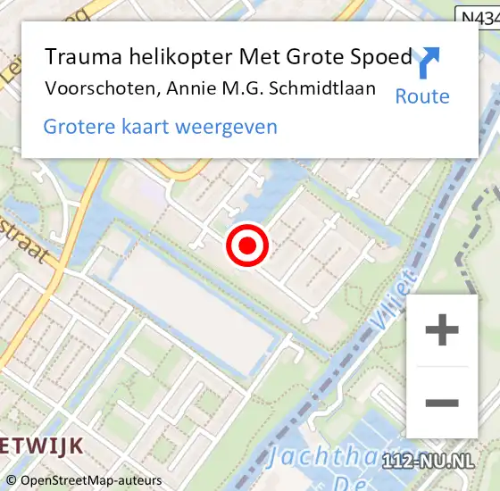 Locatie op kaart van de 112 melding: Trauma helikopter Met Grote Spoed Naar Voorschoten, Annie M.G. Schmidtlaan op 7 september 2021 14:42