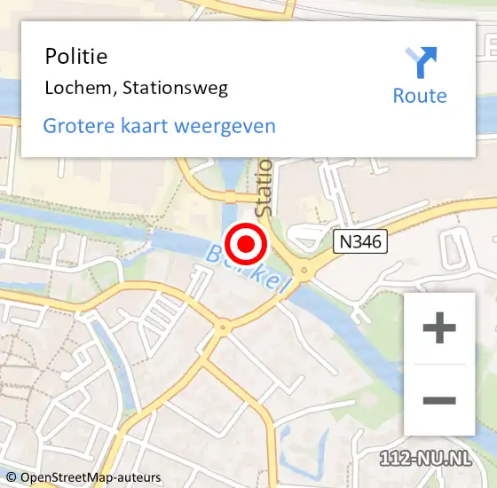 Locatie op kaart van de 112 melding: Politie Lochem, Stationsweg op 7 september 2021 14:43