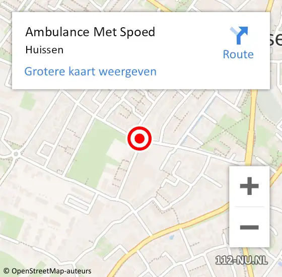 Locatie op kaart van de 112 melding: Ambulance Met Spoed Naar Huissen op 7 september 2021 14:47
