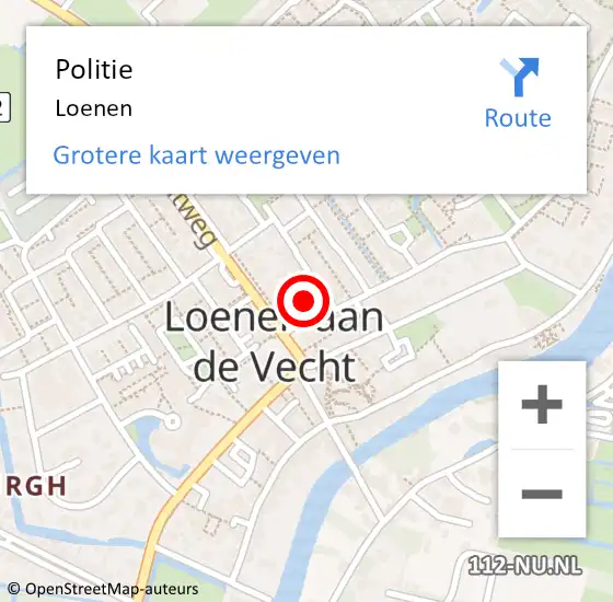 Locatie op kaart van de 112 melding: Politie Loenen aan de Vecht op 7 september 2021 15:01