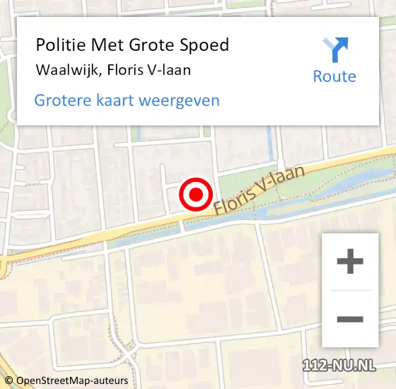 Locatie op kaart van de 112 melding: Politie Met Grote Spoed Naar Waalwijk, Floris V-laan op 7 september 2021 16:02