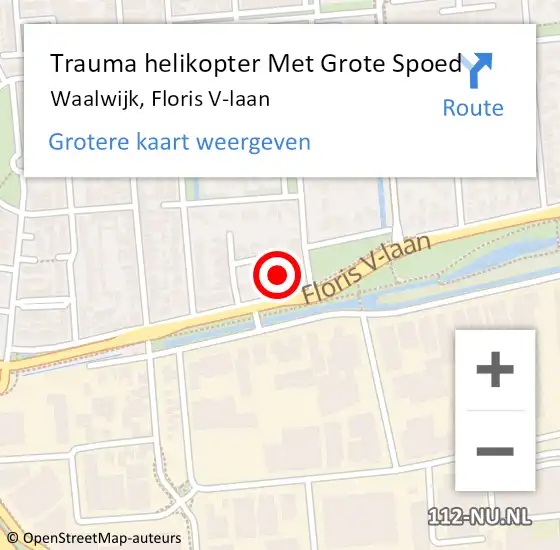 Locatie op kaart van de 112 melding: Trauma helikopter Met Grote Spoed Naar Waalwijk, Floris V-laan op 7 september 2021 16:04