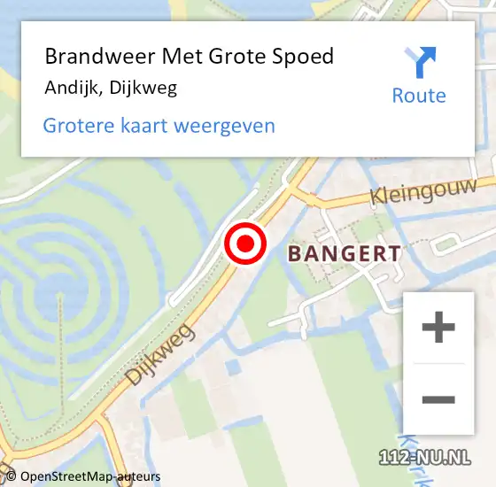 Locatie op kaart van de 112 melding: Brandweer Met Grote Spoed Naar Andijk, Dijkweg op 22 juni 2014 06:18