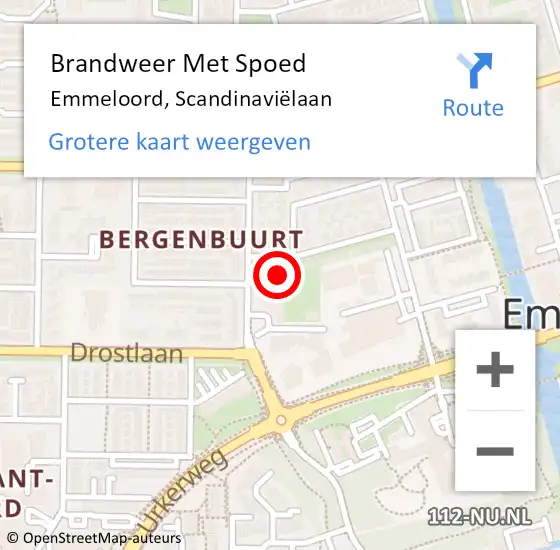 Locatie op kaart van de 112 melding: Brandweer Met Spoed Naar Emmeloord, Scandinaviëlaan op 7 september 2021 16:22