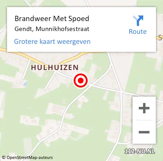 Locatie op kaart van de 112 melding: Brandweer Met Spoed Naar Gendt, Munnikhofsestraat op 7 september 2021 16:23