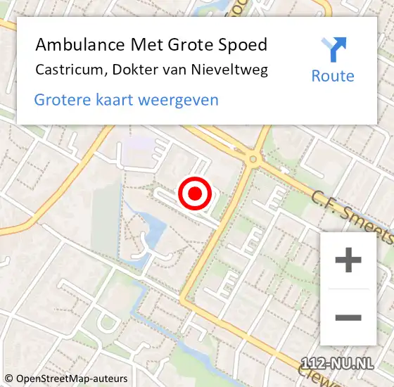 Locatie op kaart van de 112 melding: Ambulance Met Grote Spoed Naar Castricum, Dokter van Nieveltweg op 7 september 2021 16:50