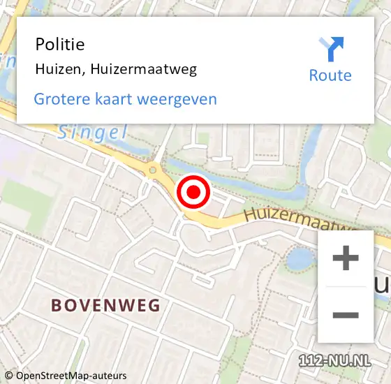 Locatie op kaart van de 112 melding: Politie Huizen, Huizermaatweg op 7 september 2021 16:54