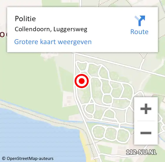 Locatie op kaart van de 112 melding: Politie Collendoorn, Luggersweg op 7 september 2021 17:17