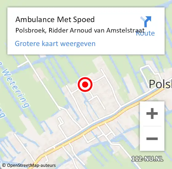 Locatie op kaart van de 112 melding: Ambulance Met Spoed Naar Polsbroek, Ridder Arnoud van Amstelstraat op 7 september 2021 17:28