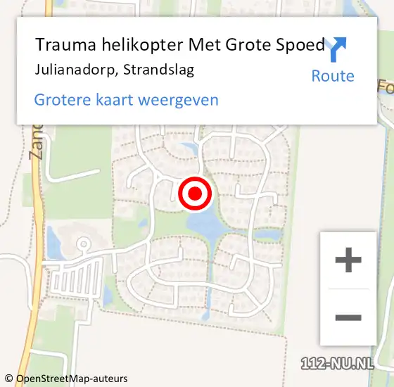 Locatie op kaart van de 112 melding: Trauma helikopter Met Grote Spoed Naar Julianadorp, Strandslag op 7 september 2021 17:39