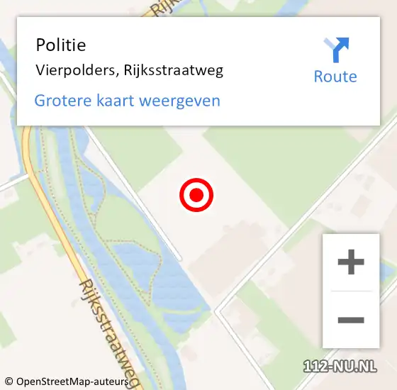 Locatie op kaart van de 112 melding: Politie Vierpolders, Rijksstraatweg op 7 september 2021 18:13