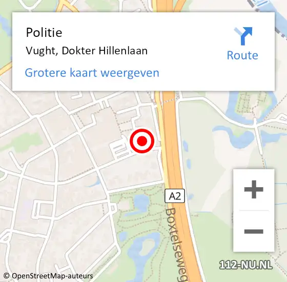 Locatie op kaart van de 112 melding: Politie Vught, Dokter Hillenlaan op 7 september 2021 18:36