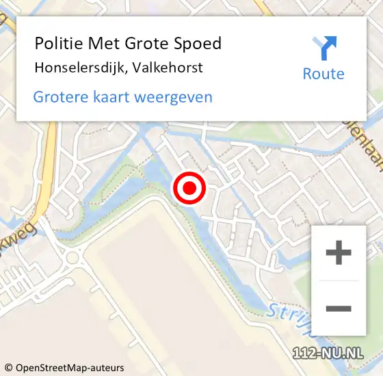 Locatie op kaart van de 112 melding: Politie Met Grote Spoed Naar Honselersdijk, Valkehorst op 7 september 2021 18:45