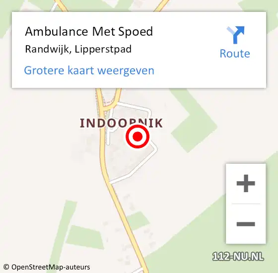 Locatie op kaart van de 112 melding: Ambulance Met Spoed Naar Randwijk, Lipperstpad op 7 september 2021 19:26