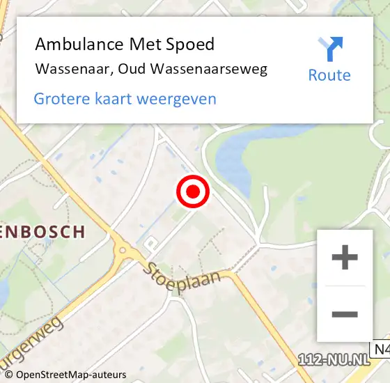 Locatie op kaart van de 112 melding: Ambulance Met Spoed Naar Wassenaar, Oud Wassenaarseweg op 7 september 2021 19:55