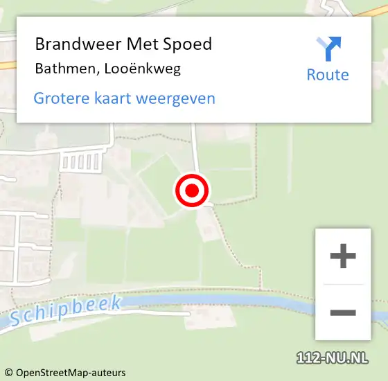 Locatie op kaart van de 112 melding: Brandweer Met Spoed Naar Bathmen, Looënkweg op 7 september 2021 20:07